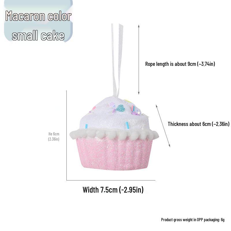 DIY Christmas Macaron Ice Cream Cake Donut Tree Decorations Pendant