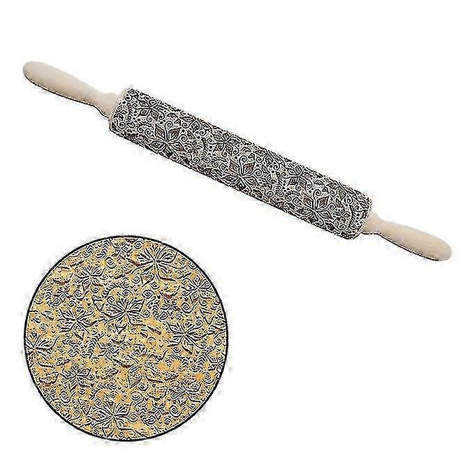 Embossed rolling pin - Carved rolling pin, suitable for baking, cute and lightweight.