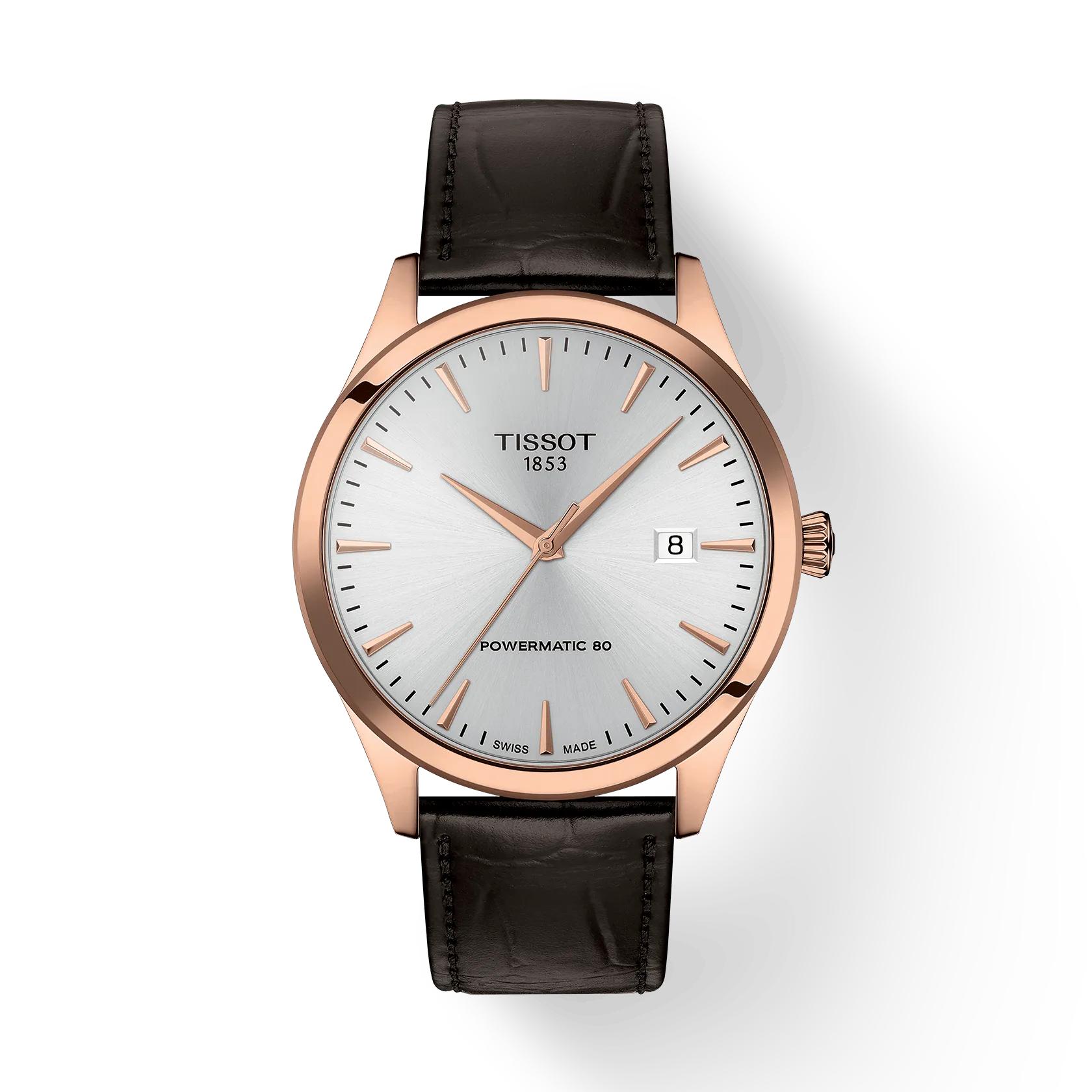 Tissot Leather Strap silver Dial Men s Fashion Watch T158.407.36.031.00 серебряный