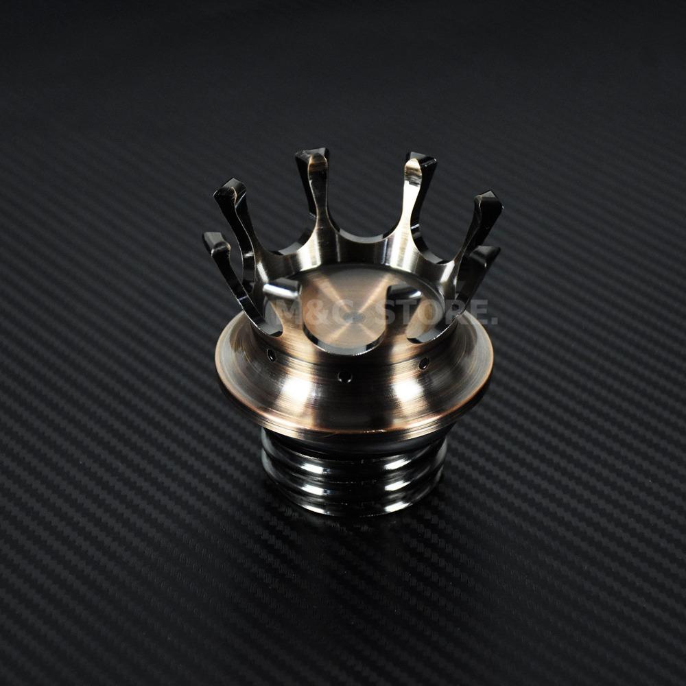 Mactions Crown Style Vented Fuel Tank Cap Gas Cap For Harley Sportster XL 883 1200 Touring Road King Dyna Softail Custom