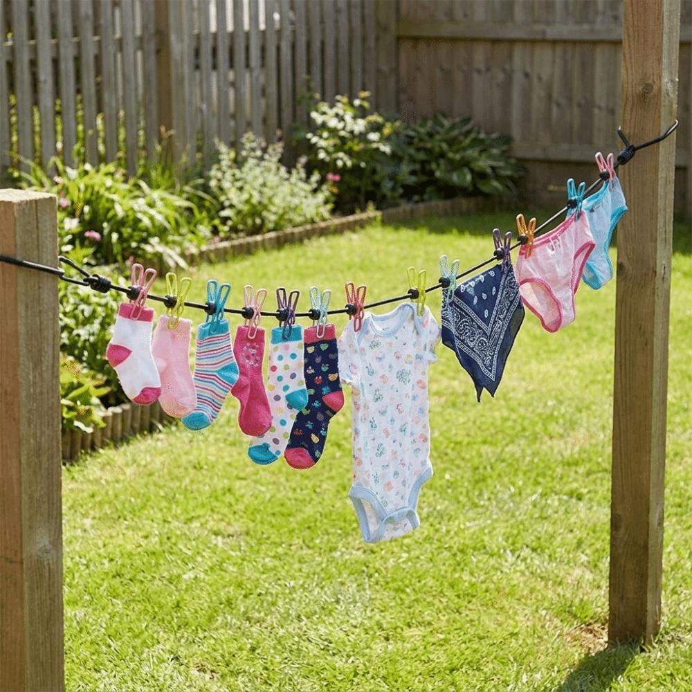 Non-slip Stretch Clothesline Elastic Stretch Clothes Drying Rope Travel