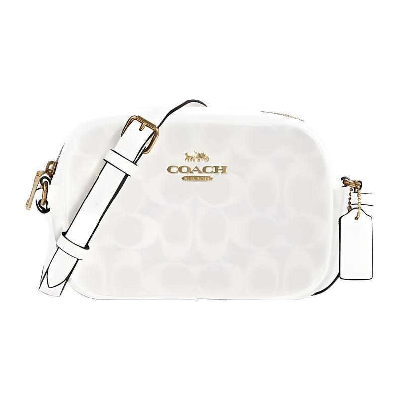 

COACH Camera 19 Classic Presbyopia Leather Camera Bag Crossbody Shoulder Bag Women s Glacier White білий