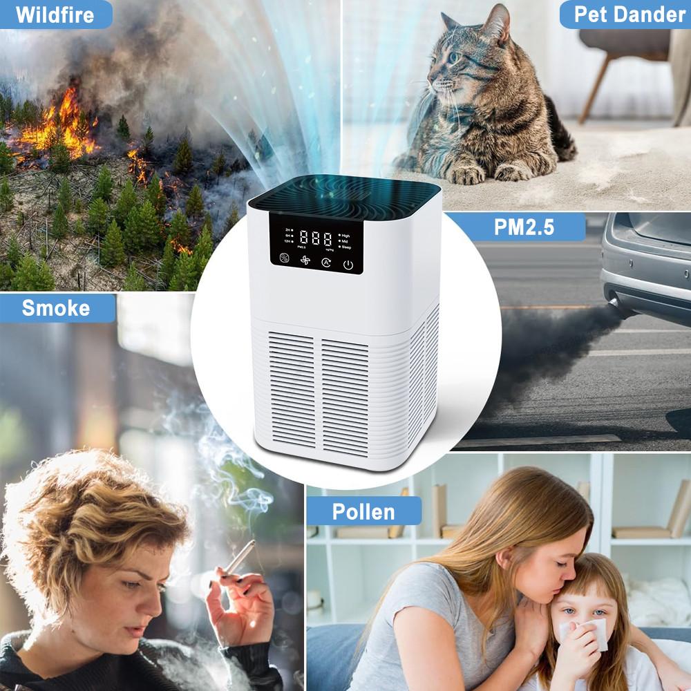 Household Aromatheraopy Air Purifier HEPA  Air Freshener Intelligent Touch Control Ions Generator Odor Eliminator