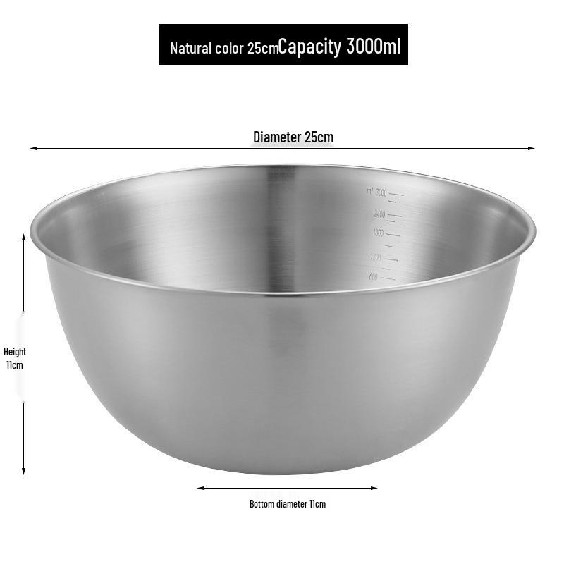 Nerezová multifunkční míchací mísa v korejském stylu se stupnicí