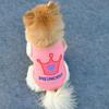 T-shirt Gilet Estivo con Lettera e Corona da Principessa per Cane Gatto Cucciolo Costumi