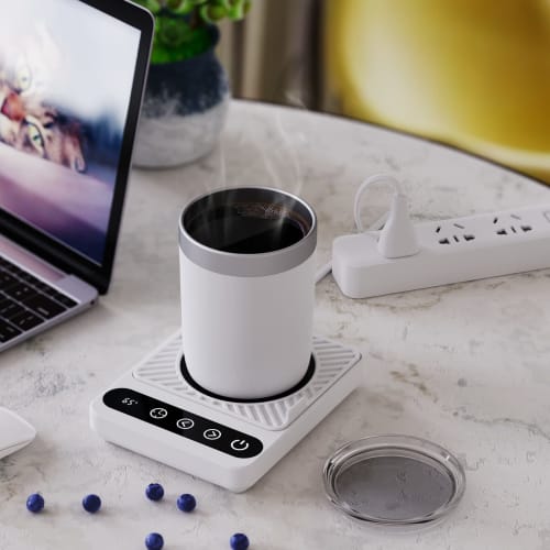 Coffee Cup Warmer with 9 Temperature Settings, Scheduled Start/Start Function, Up to 80C, Automatic On/Off, Quiet Operation, Waterproof, Perfect for