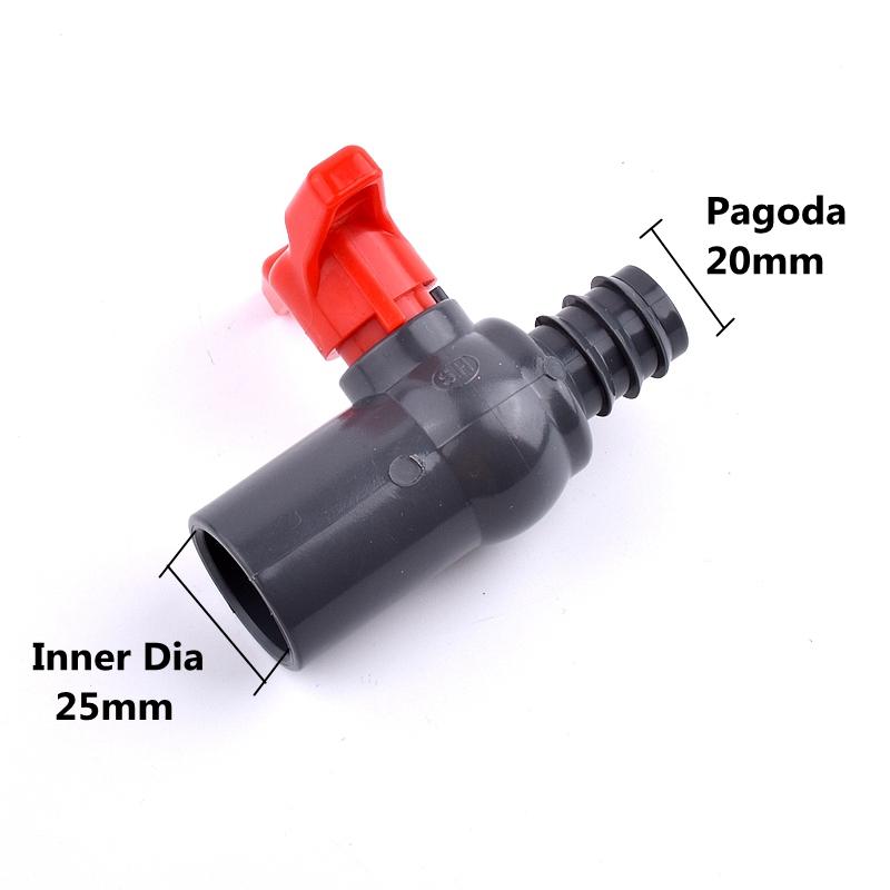

1-20PCS I.D 25mm PVC Pipe Ball Valve Garden Irrigation Pagoda Valve Fish Tank Aquarium Adapter Tube Hose Globe Valve On Off 1 PC
