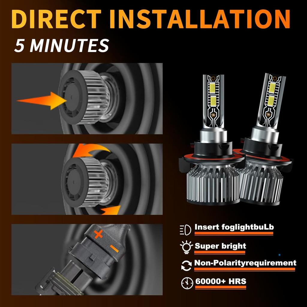 Compatible For GMC Yukon 2007 2008 2009 2010 2011 2012 2013 2014 Fog Light Bulb,Pack Of 4