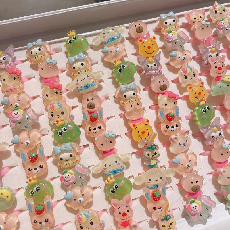 Kids' Cartoon Cute Adjustable Fruit Ring - Girls' Jewelry