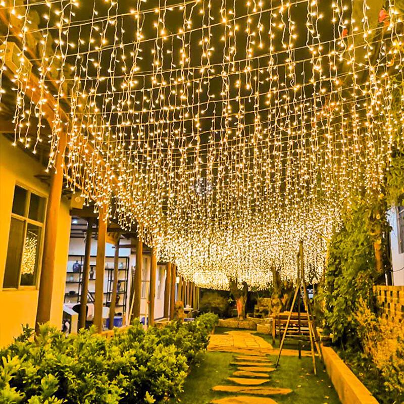 Solar Powered Waterfall Fairy Lights with Remote Control