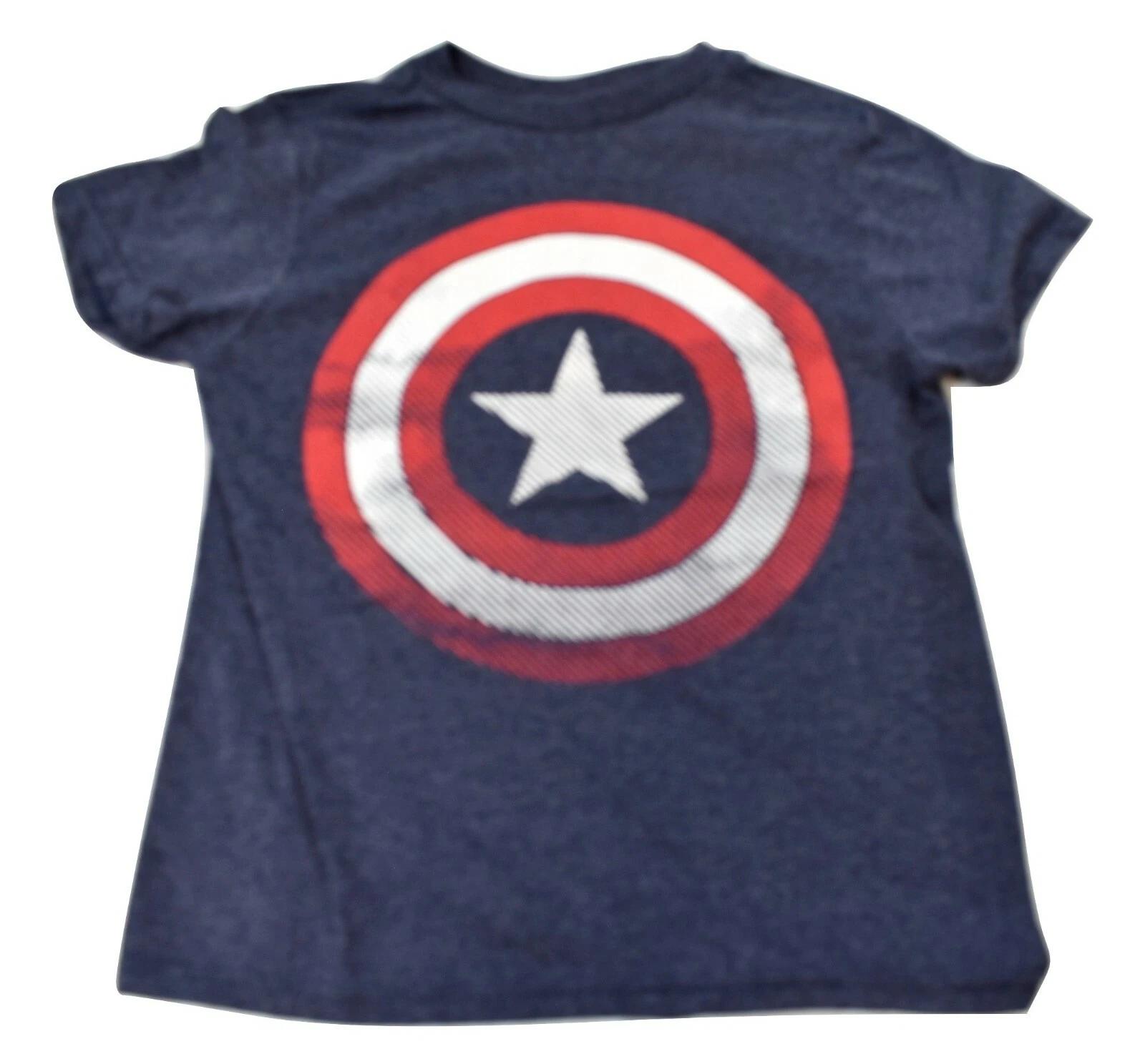 Marvel Youth Boys Captain America Shield Tee Shirt New XS(4-5) 4XL
