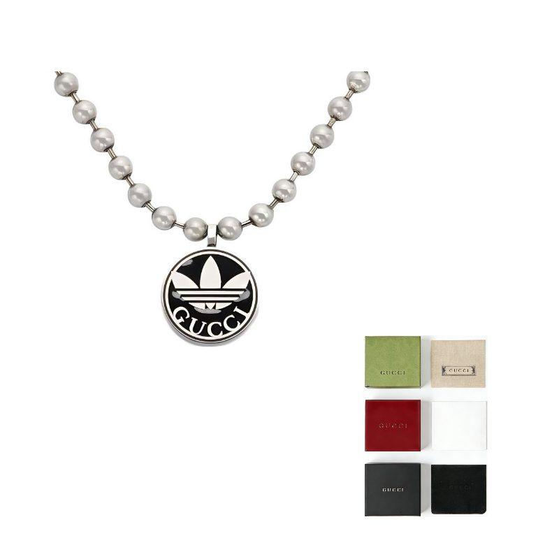 Gucci Collezione Collaborazione Adidas X Gucci Collane in Argento Sterling 925 da Donna Argento/Nero 702788-JAACA-8163
