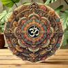 Decorative Metal Sign Meditation Om Symbol Wall Art for Cafe Living Room Decor