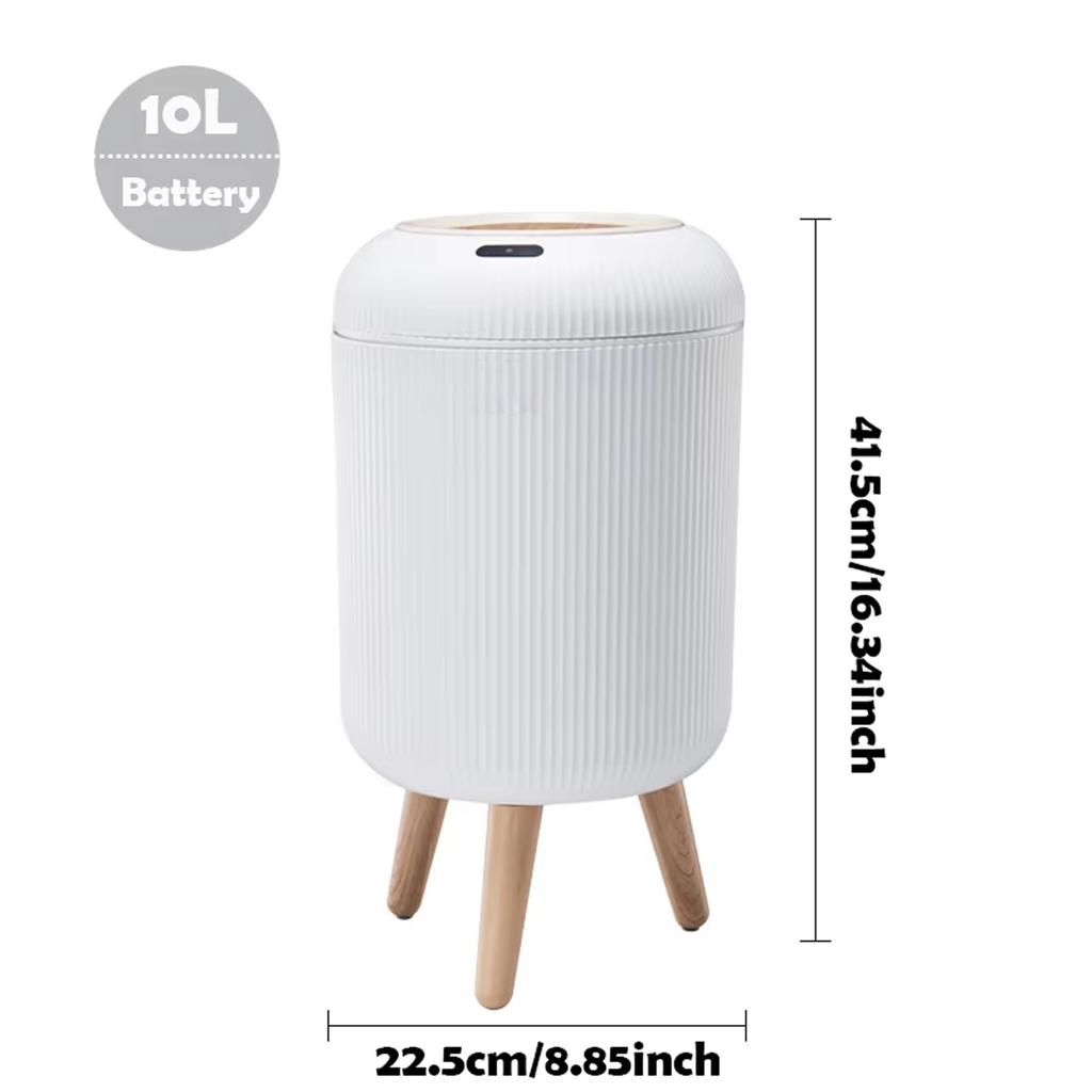 Cubo de Basura Automático con Tapa, Cubo de Basura Inteligente de Plástico Pequeño, Cubo de Basura con Sensor de Movimiento para Dormitorio, Baño, Cocina, Oficina