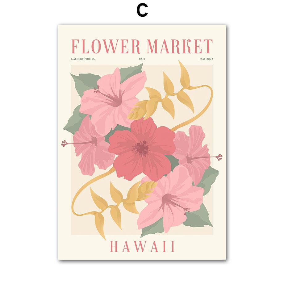 Colourful Flowers Market Daisy Lily Quote Wall Art Posters Prints Nordic Canvas Painting Abstract Pictures For Living Room Decor