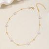 Imitation Pearl Necklace for Women Simple Fashionable Light Luxury and Cold Style Metal Ball Clavicle Chain Jewelry