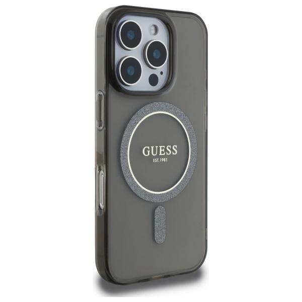 Guess Guhmp16Lhfgerek Iphone 16 Pro 6.3 Czarny/Black Hardcase Iml Glitter Circle Magsafe