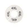 White Double-Sided Round Plastic Clothing Size Dividers with Printed Design for Closet Organization