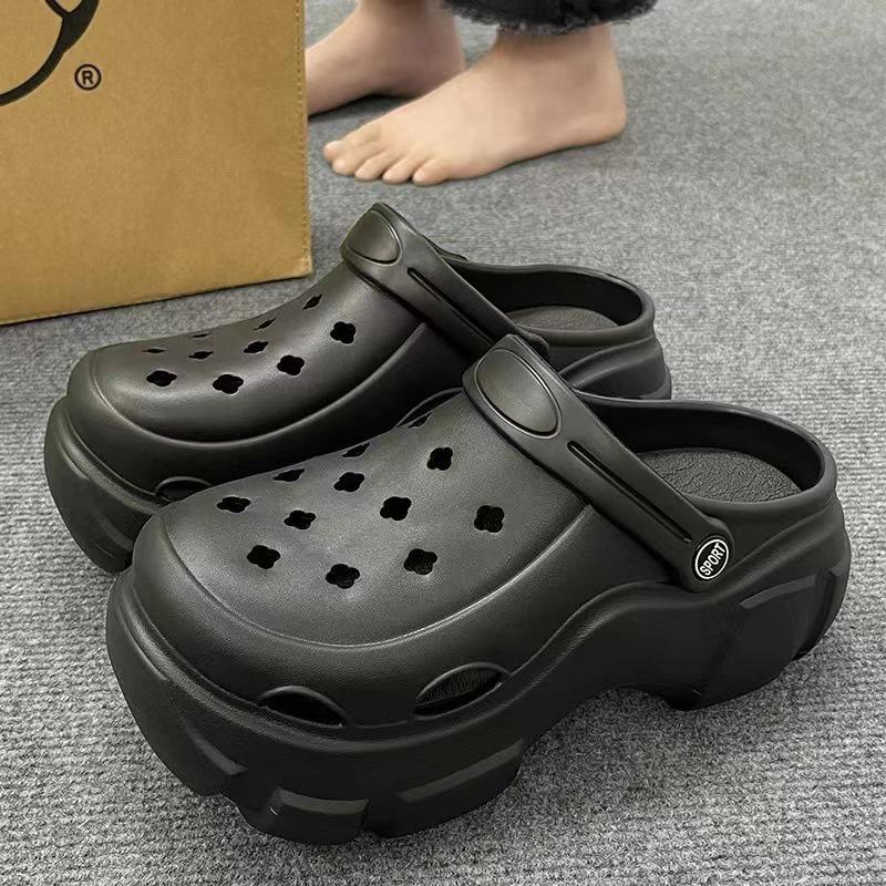 Sabotți cu talpă groasă pentru femei, care adaugă înălțime: Elegant, Antiderapant, Respirabil, Cu vârf închis pentru Exterior, Birou, Sală de operații sau pentru Purtare de vară.