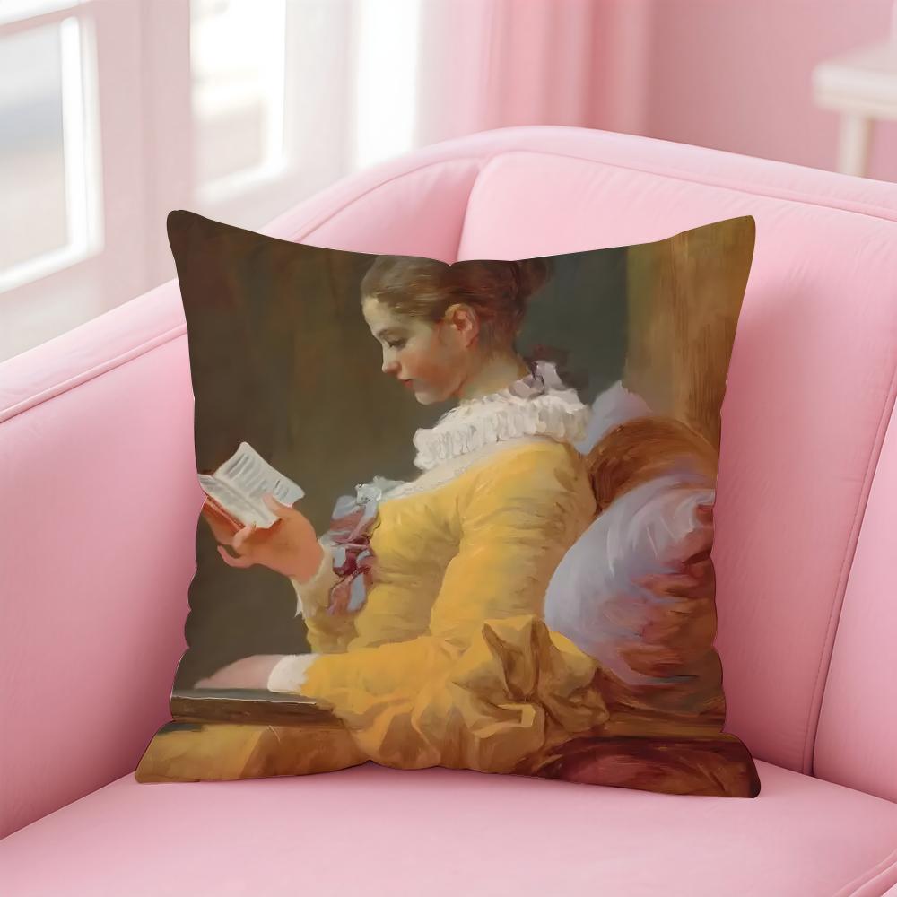Rococo JJean Honore Fragonard Kissenbezug Kissenhülle Weicher Hautfreundlicher Stoff Komfort Verdeckter Reißverschluss
