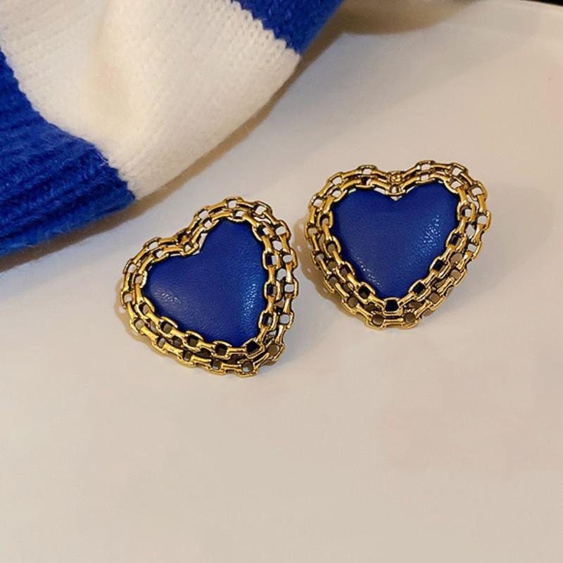 Premium Design Niche Temperament Stud Earrings Women's Blue Earrings 925 Silver Exquisite Light Luxury Versatile Earrings