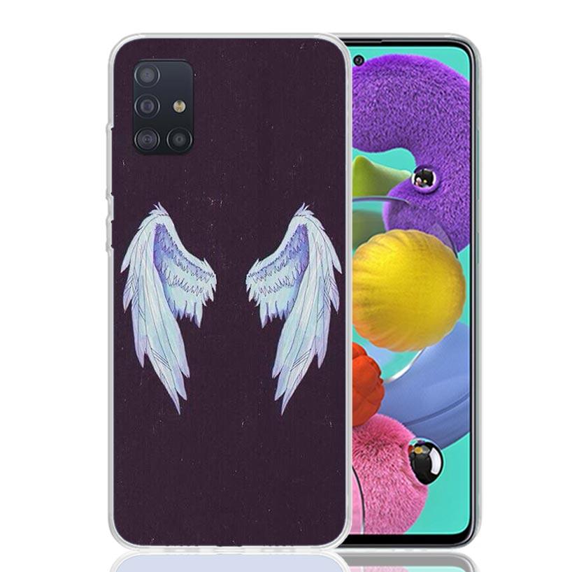 Angel Wings Feather Phone Case For Samsung Galaxy A52 A32 A22 A12 A02S A50S A30S A51 A31 AA71 Note 20 Ultra 10 S10 Plus Galaxy A