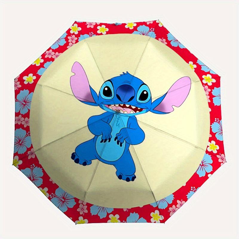 

1pc Stitch Automatic Folding Umbrella: Compact 8-rib Design Cartoon Travel Companion for Outdoor, Casual Accessory