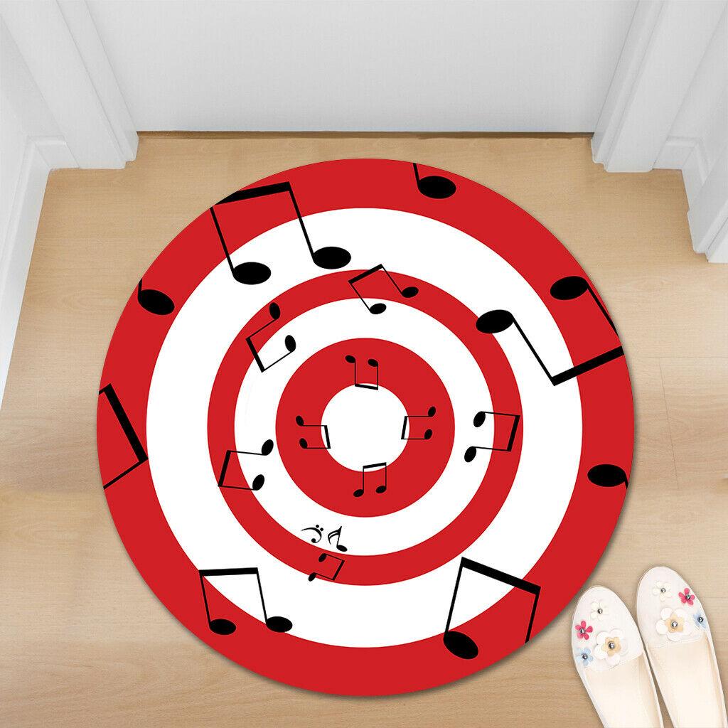 Guitar Music Non-slip Round Soft Area Rug Floor Carpet Door Mat Home Decor