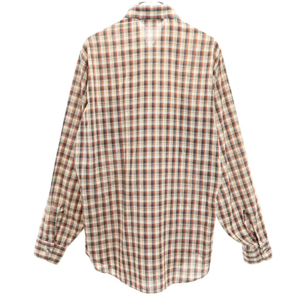 Levi's 70s vintage Check Pattern Long sleeve shirt M Brown Men's Used