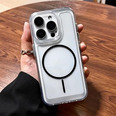Armor Transparent Shockproof Magsafe Wireless Charge Case For iPhone 16 15 14 13 12 Pro Max Transparent Magnetic Acrylic Rugged Cover