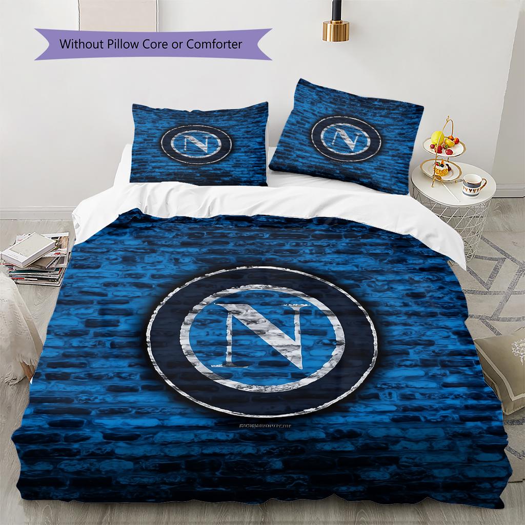 Napoli Pattern Bedding Home Decoration Birthday Gift (1 * duvet cover + 2 * pillowcase, without core)