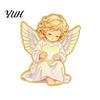 Sweet Style Jewelry Gifts Little Angel Brooch Pin for Women, Cute Guardian Holding Heart Lapel Stable Buckle Pins with Wings, Clothing Accessory