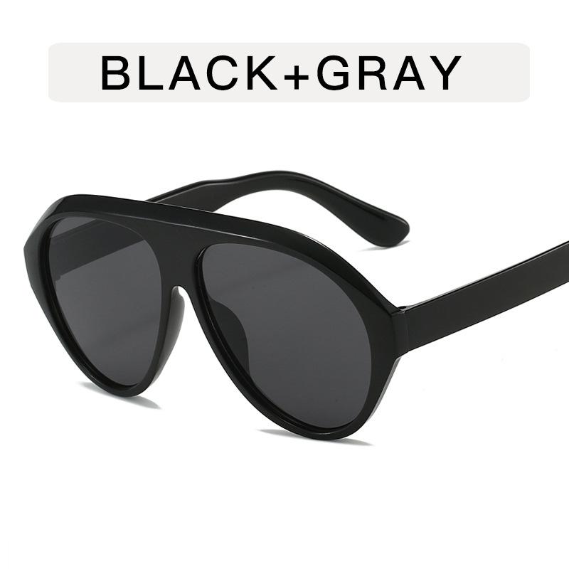 New Women Sunglasses High End Street Photography Modern Trendy Shaped Large Frame Pilot Sun Glasses Hip Hop Bouncy Sun Glasses