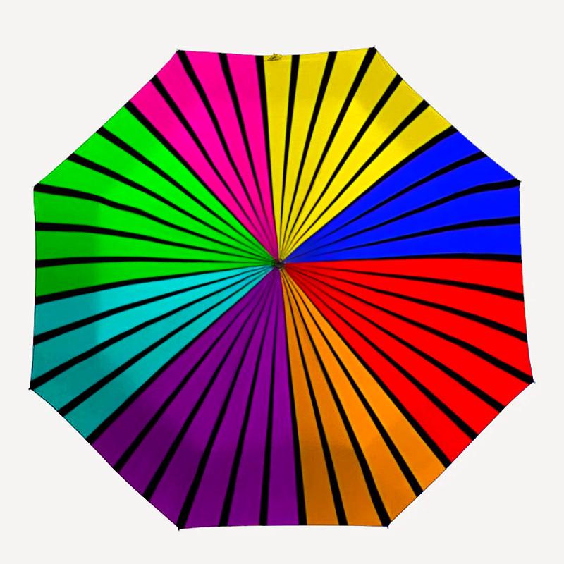 1pc Color Wheel Automatic Open/Close Folding Umbrella - Compact 8-Rib Design, Daily Use, Perfect Gift for Friends & Family yy251124236