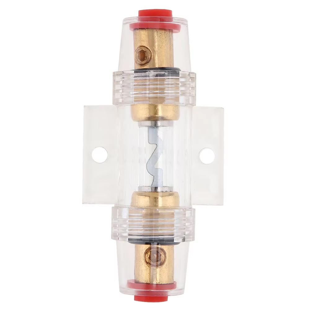 Zmart AGU Sicherungshalter 8 Gauge AWG GA mit 60A Sicherung Messgerät Sicherungskasten Wasserdicht Autoradio Audio Teile Elektronik