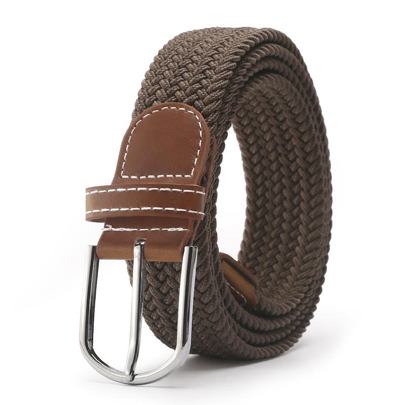 Casual Pants With Student Blue Canvas Men'S And Women'S Woven Belt No Need To Punch Elastic Elastic Belt