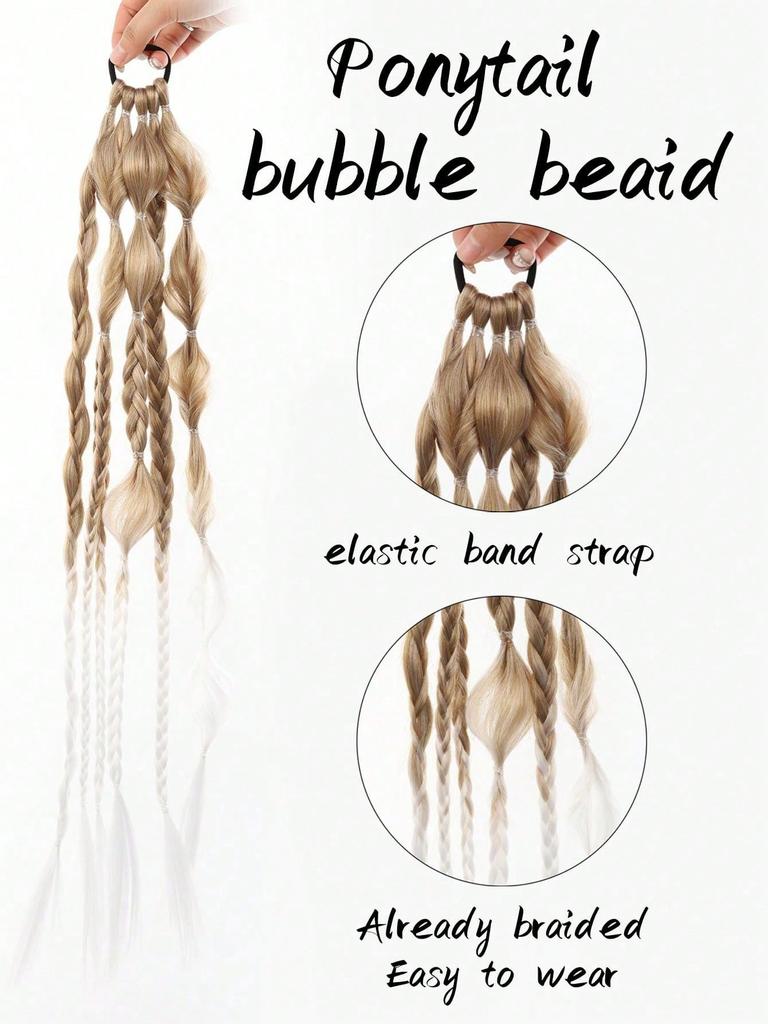 Long Braided Synthetic Hair Extension Ponytail