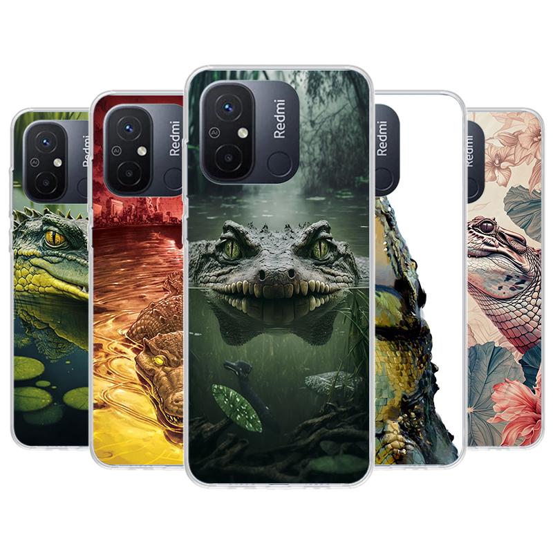 Crocodile Animal Phone Case For Xiaomi Redmi 12 13 12C 13C 14C 10 10C 10A 9 9C 9A 9T 8A 8 7A 7 6A 6 Pro K80 K70 K60 K40 K20 12 1