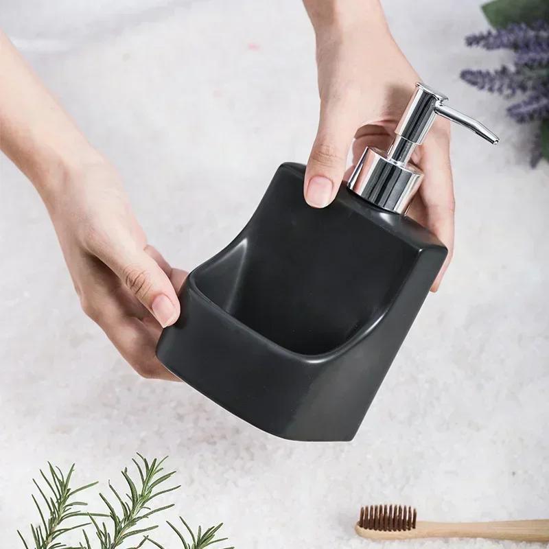 390ml/13oz Hand Soap Dispenser Makeup Container Multipurpose Refillable Liquid Pump Bottle for Kitchen Tabletop Travel Dish Soap