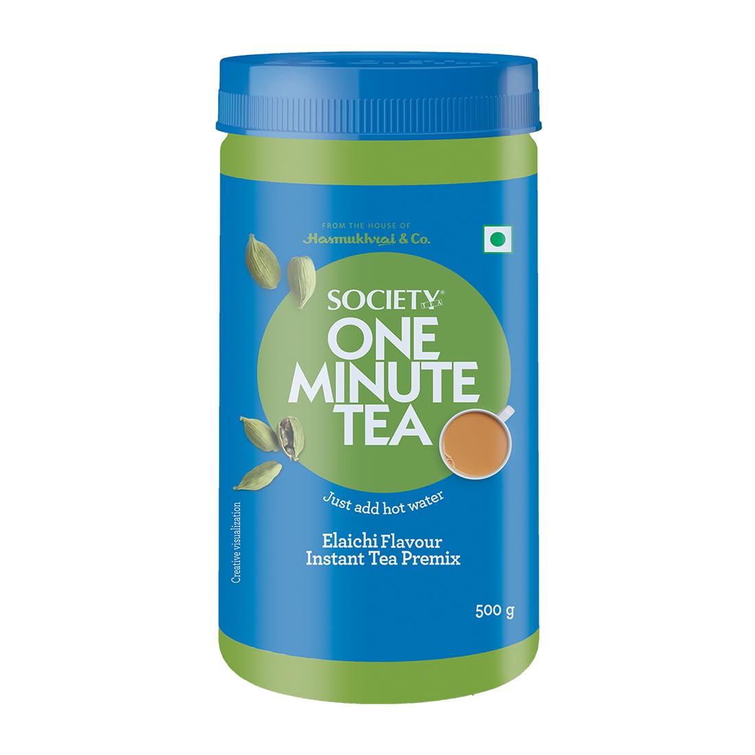 Society One Minute Tea Elaichi Flavour 500g Pack of 1 Flavoured Instant Milk Tea Jar