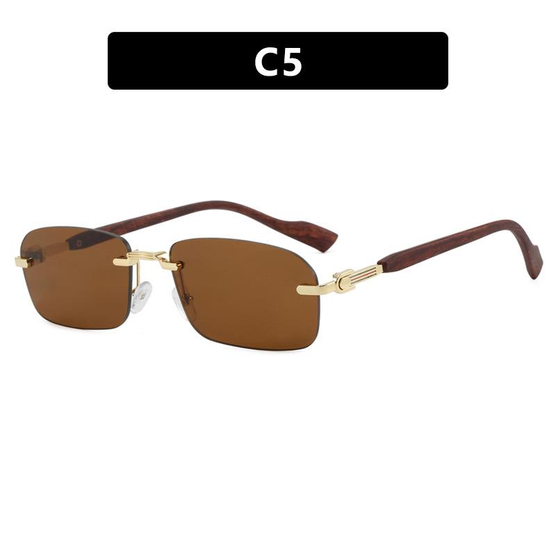 Rimless Metal Sunglasses Women Men Vintage Punk Luxury Designer Irregular Square Hip Hop UV400 Sun Glasses