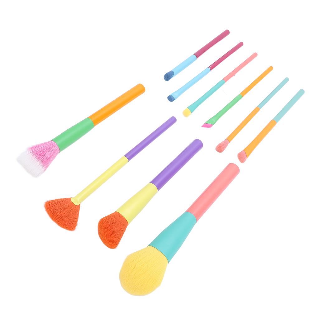 10 szt. Zestaw pędzli do makijażu Miękkie nylonowe włosie Kolorowe pędzle kosmetyczne do pudru sypkiego Róż Cień do powiek Co