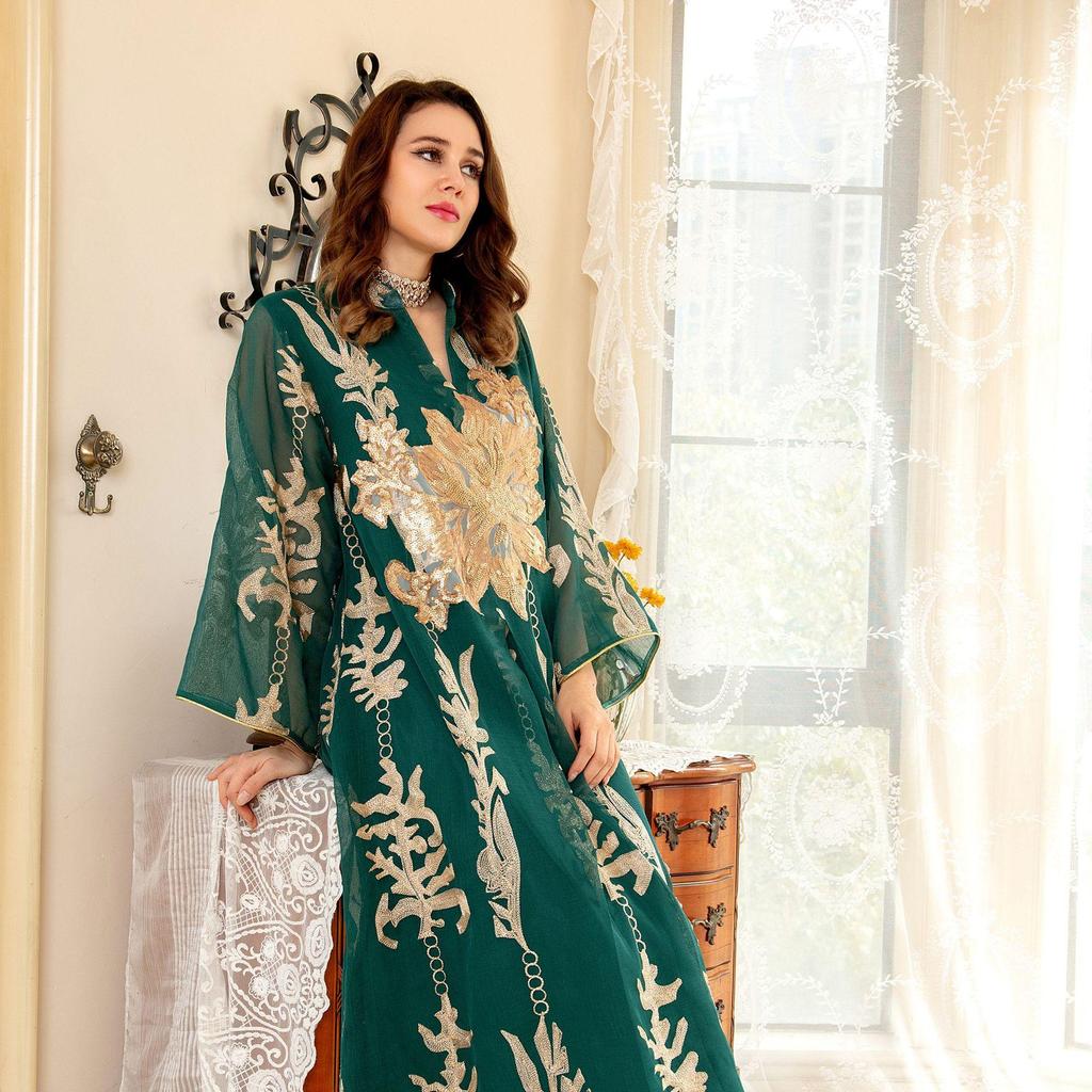 slim fit dress slacks Long gold Silk Khimar, muslim dress, nikkah Burqa, Wedding Abaya, trad –  ScarfTurbanHijab main image 0