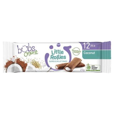 Bubs Organic Little Rollies Kokosnoot 12 Maanden+ 25g