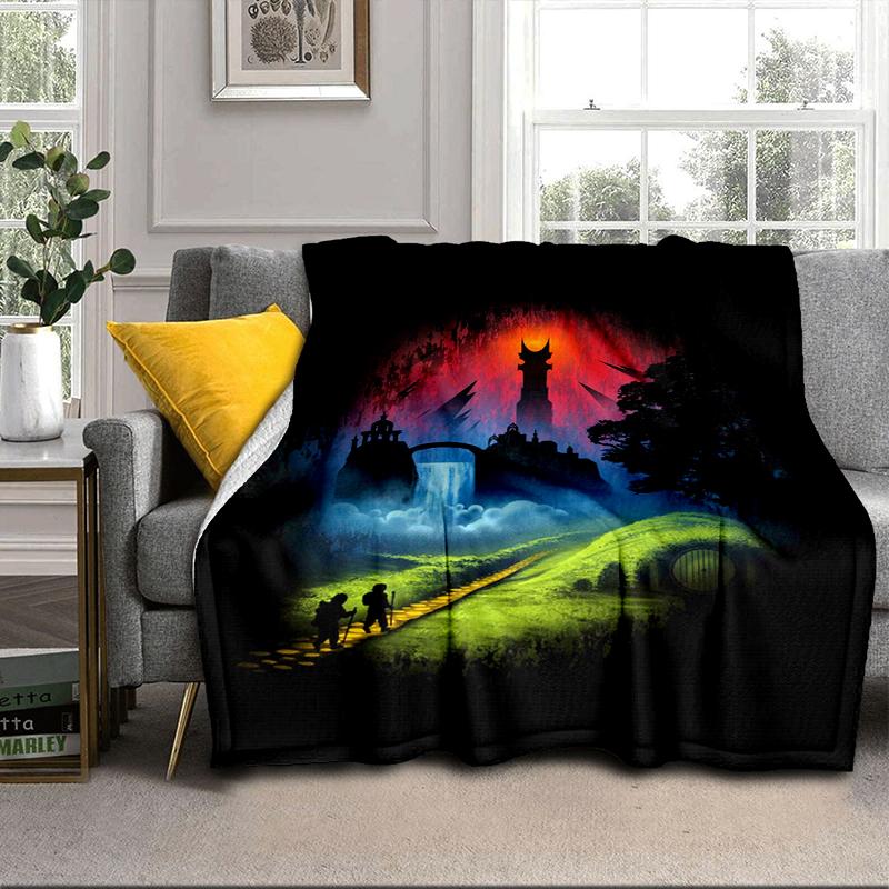 Middle-earth Map Adventure The Lord Blanket Flannel Blanket for Bed, Sofa, Camping, Hiking, Picnic Essentials, Gift for Family Fan Gifts
