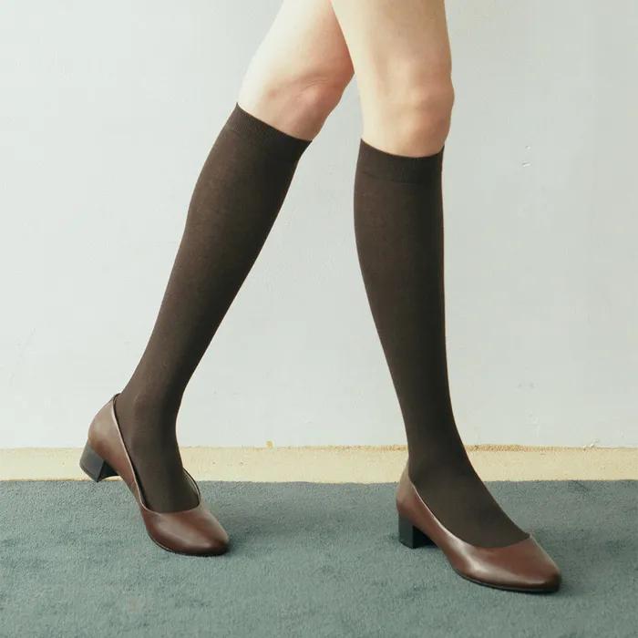 STB016 Women's Cotton Solid Knee Socks (8 Colors)
