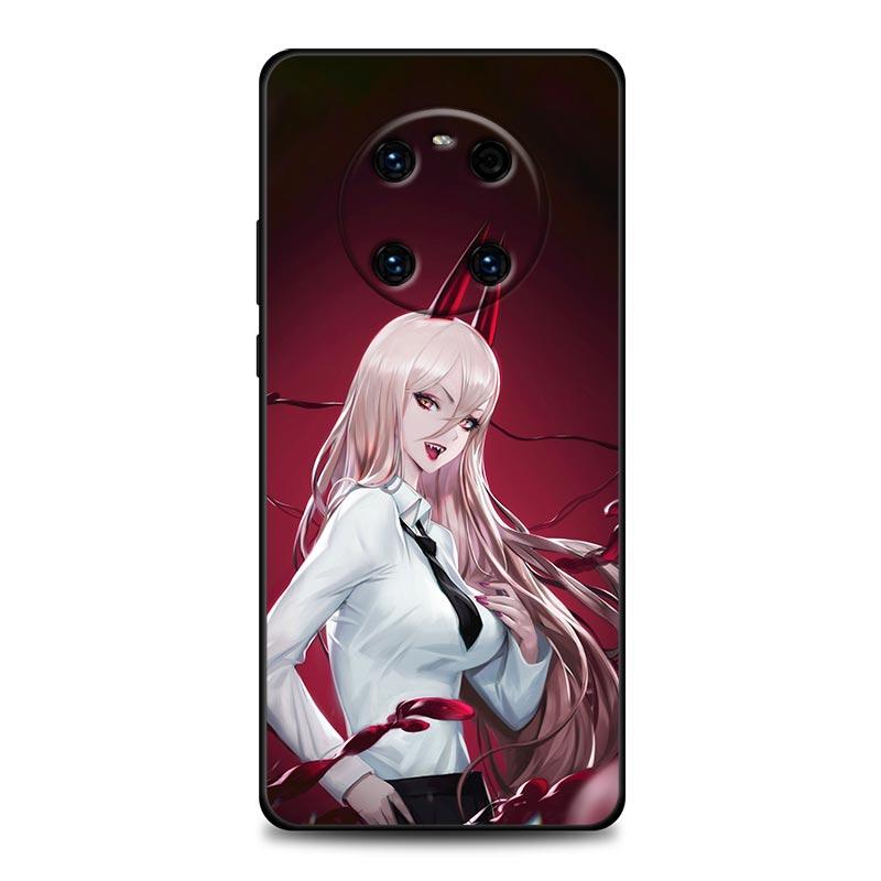 Pouzdro na telefon s motivem motorové pily, muže a dívky, anime, pro Huawei Mate 10 20 40 40Rs Y6 Y7 Y7a Y8s Y8p Y9a Enjoy 20e 2019 Lite Pro Plus, černé