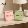 Functional Workstation Memo Pad Mini Desk Calendar 2027, Jan. 2027 to Dec. Standing Flip Small Desktop Time Management Tool Calendar, 12 Monthly