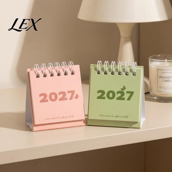 Functional Workstation Memo Pad Mini Desk Calendar 2027, Jan. 2027 to Dec. Standing Flip Small Desktop Time Management Tool Calendar, 12 Monthly