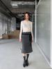 Dorothy Spring Korean Slimming Fishtail Midi Skirt - Versatile Solid Color with Tempered Slit for Women